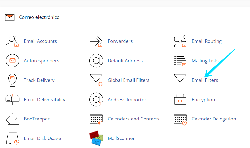 Email filtros cpanel 1