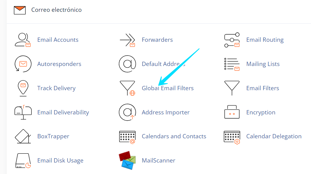 email filtros cpanel 9